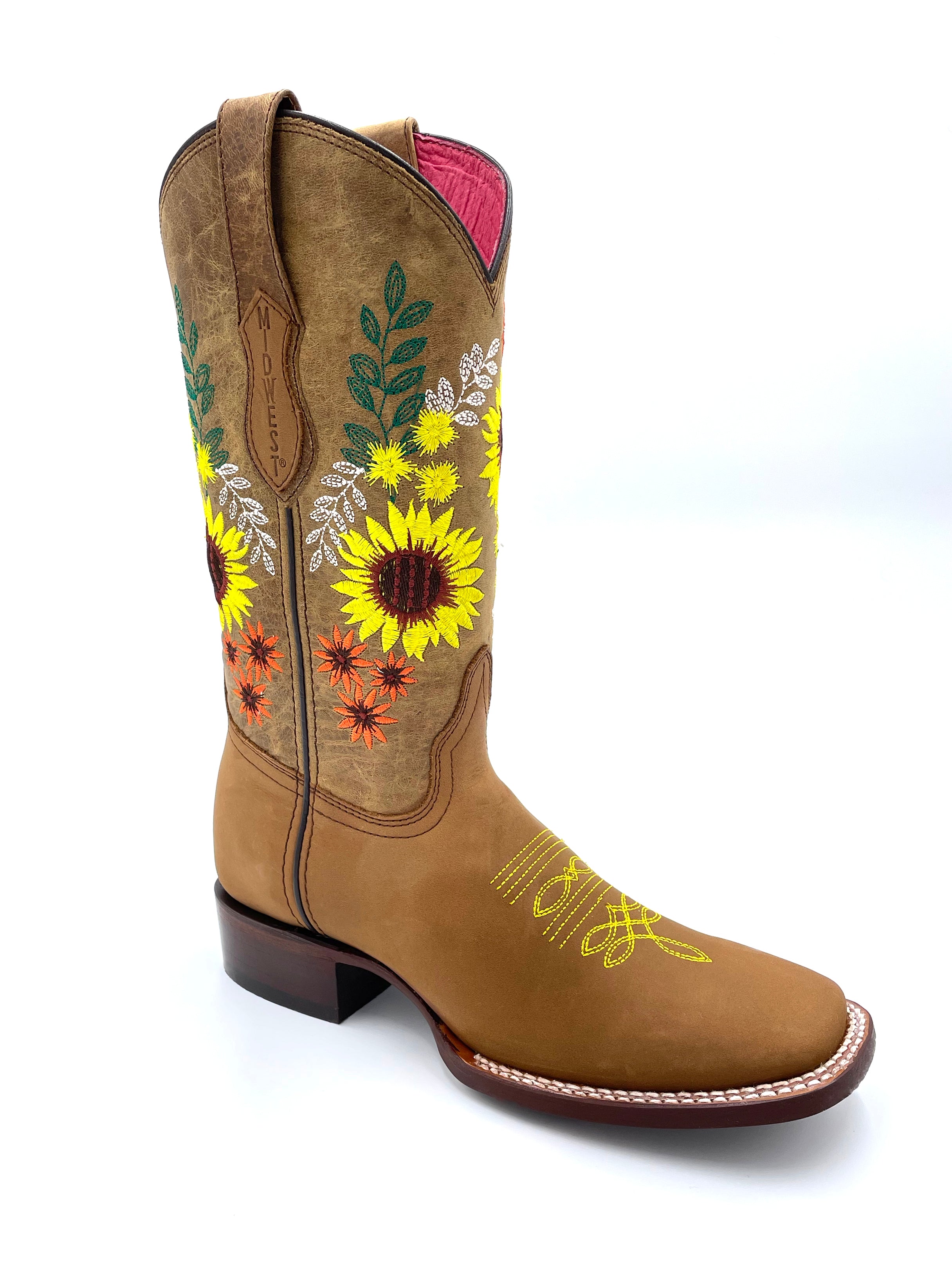 Midwest Women's Square Toe Boot ROS-1037 - Crazy Miel