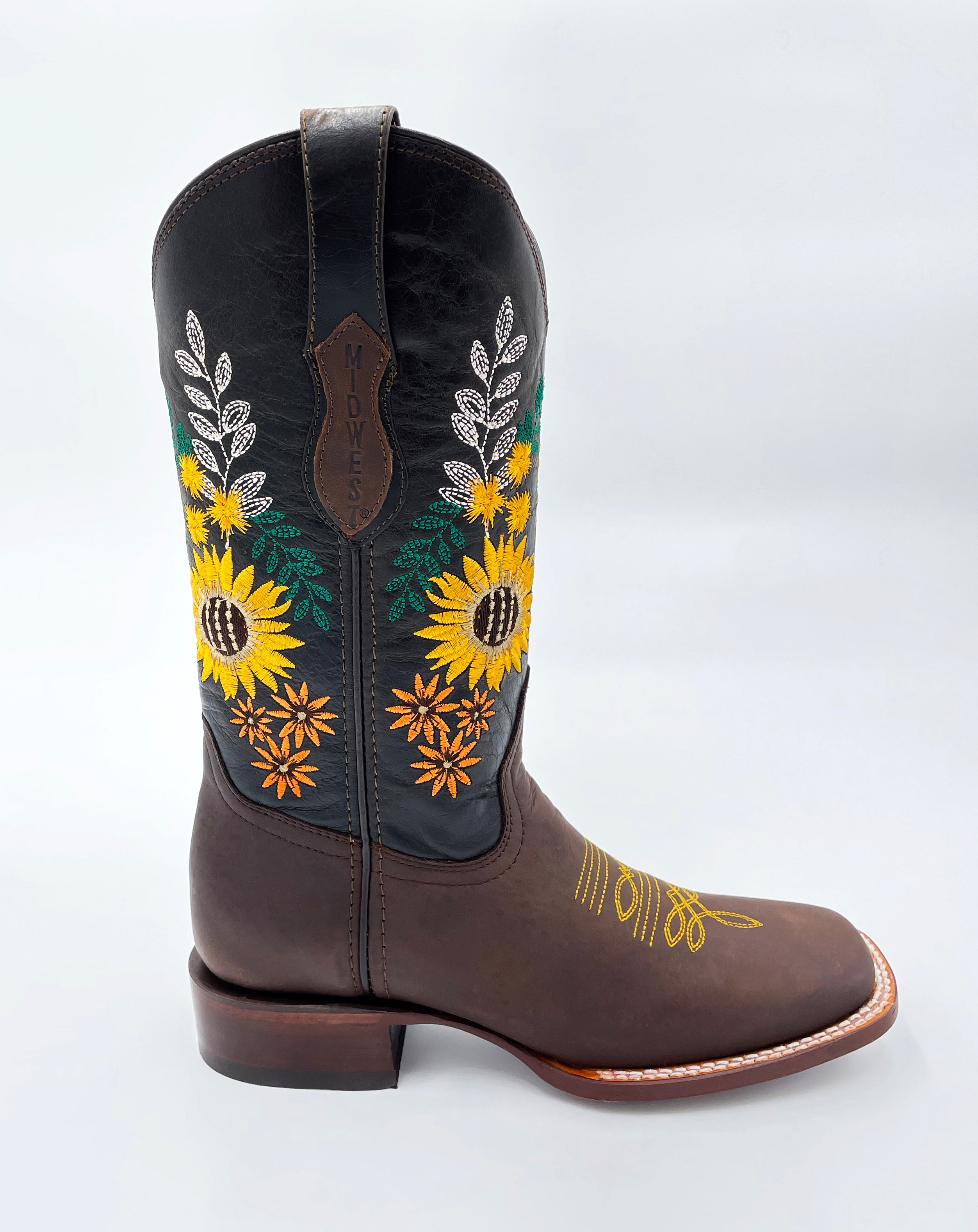 Midwest Women's Square Toe Boot ROS-1038 - Crazy Cafe