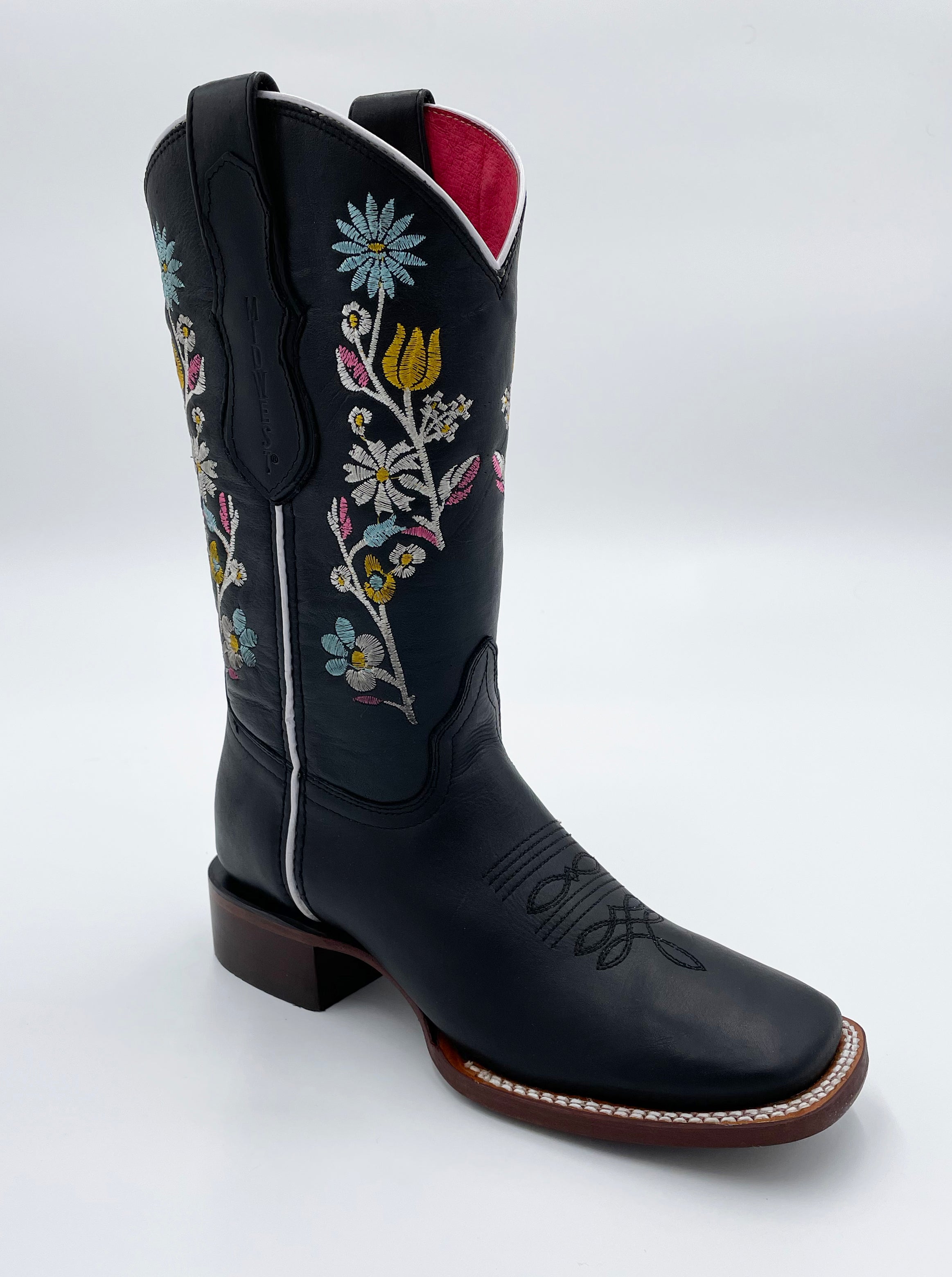 Midwest Women's Square Toe Boot  ROS-1039 - Grasso Black