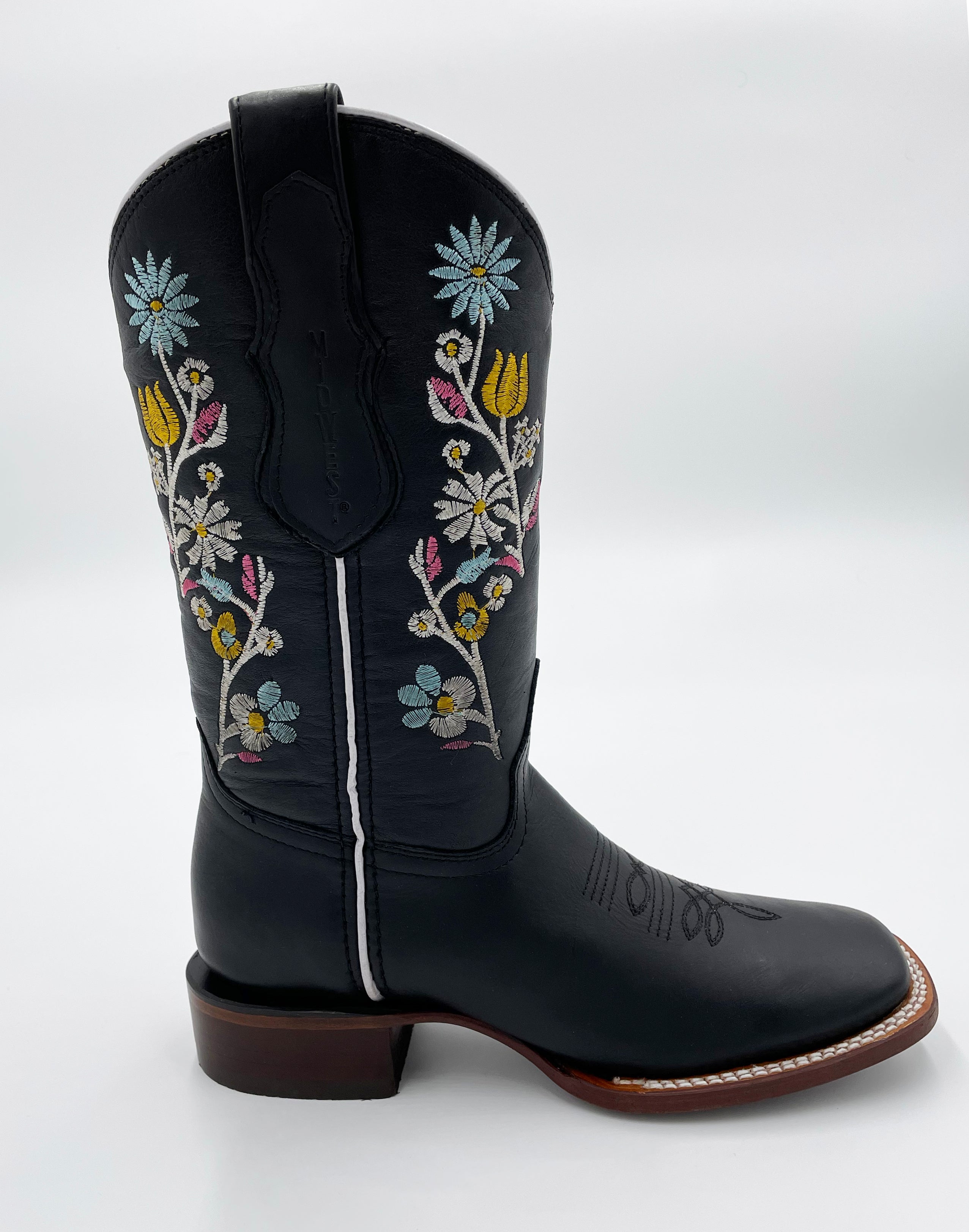 Midwest Women's Square Toe Boot  ROS-1039 - Grasso Black