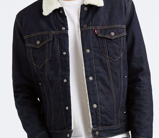 Men's Levi's  Sherpa Trucker Jacket 0075 - Dark Wash