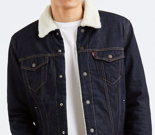 Men's Levi's  Sherpa Trucker Jacket 0075 - Dark Wash