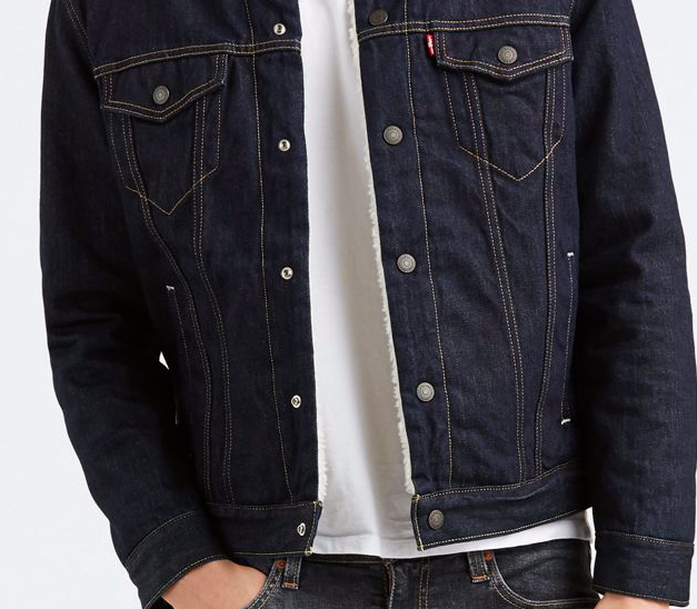 Men's Levi's  Sherpa Trucker Jacket 0075 - Dark Wash