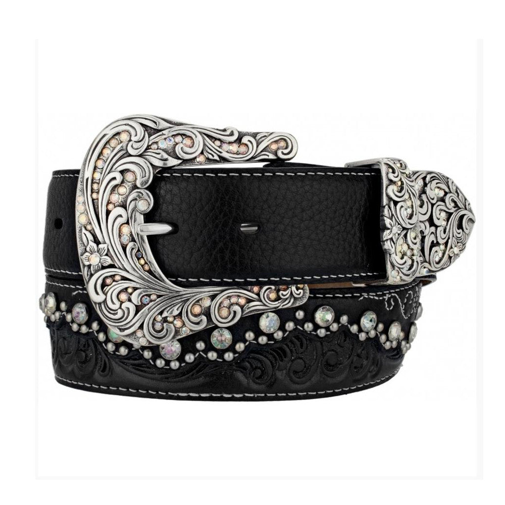 Tony Lama C50493 "Kaitlyn Crystal" Women's Belt - Black