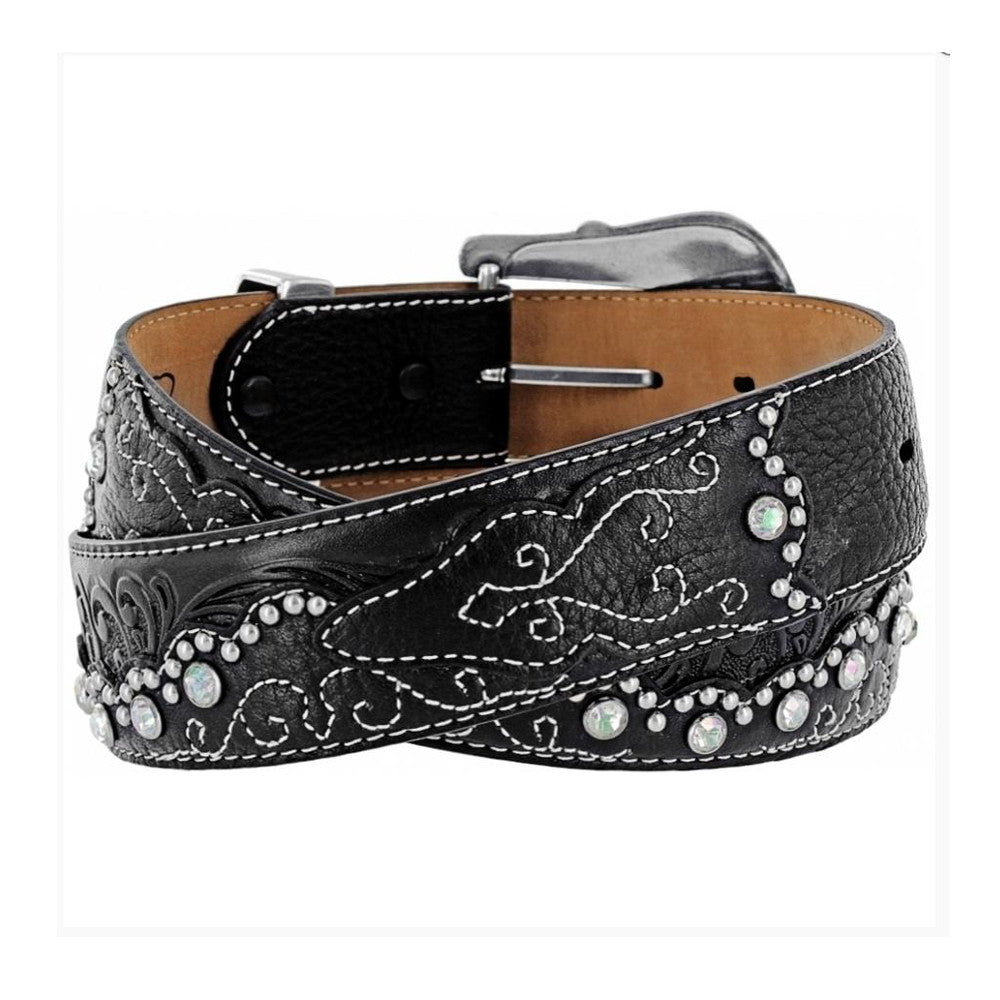 Tony Lama C50493 "Kaitlyn Crystal" Women's Belt - Black