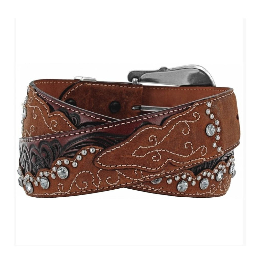 Tony Lama C50499 "Kaitlyn Crystal" Women's Belt - Aged Bark