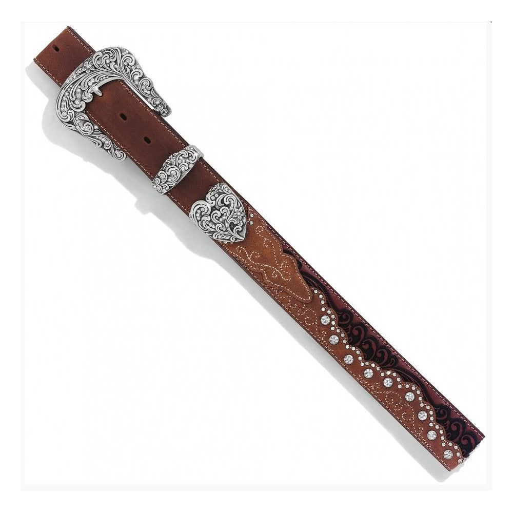 Tony Lama C50499 "Kaitlyn Crystal" Women's Belt - Aged Bark