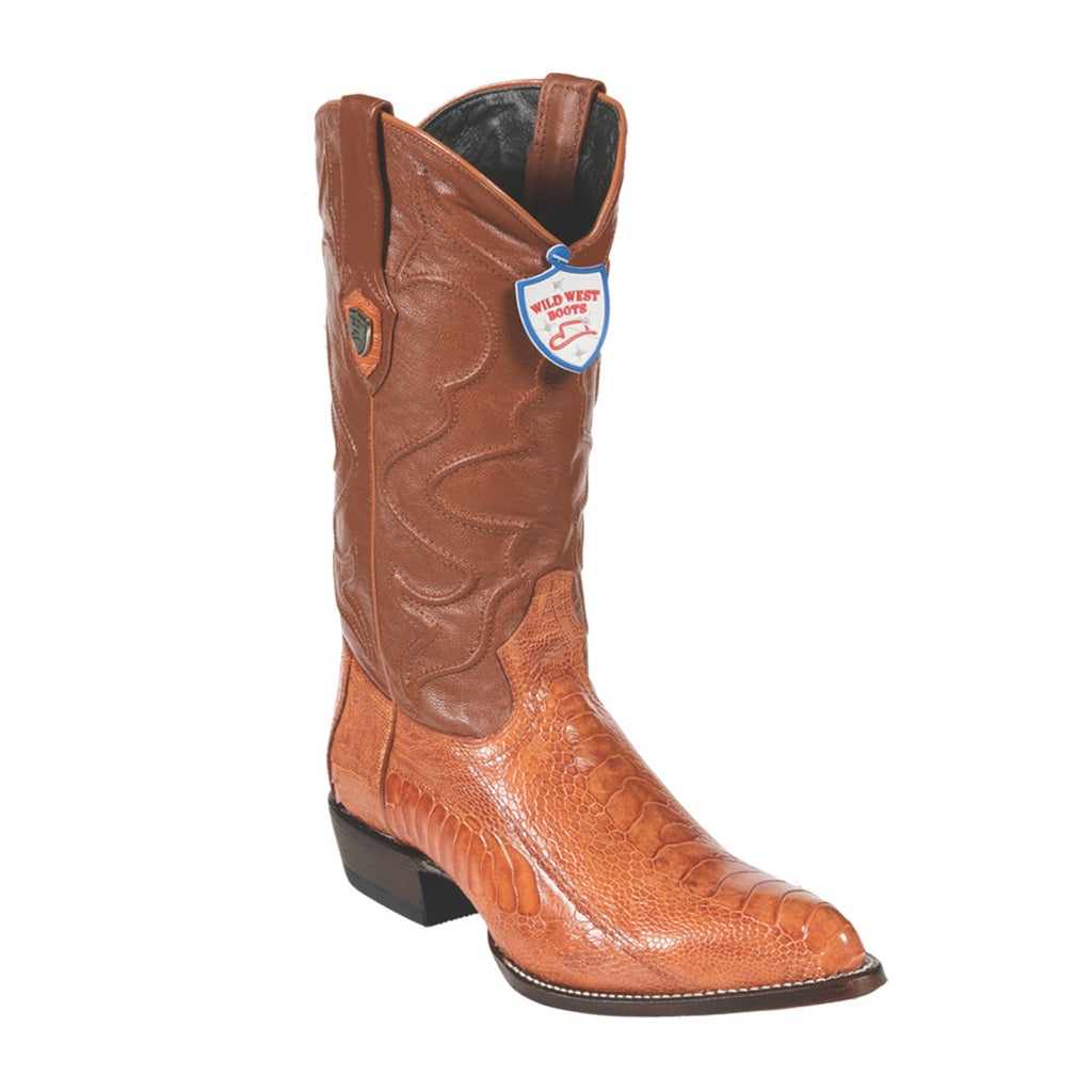 Wild West Boots H99 J-Toe Ostrich Leg - Cognac