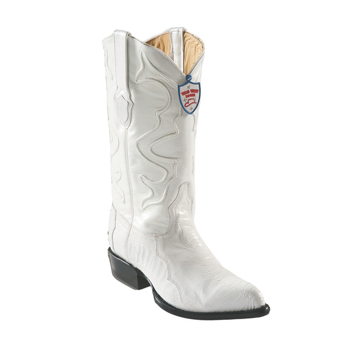 Wild West Boots H99 J-Toe Ostrich Leg - White